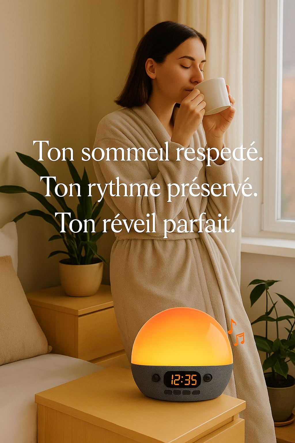 Réveil simulateur d’aube Bluetooth - Adieu aux matins difficiles, sommeil réparateur et énergie dès le réveil