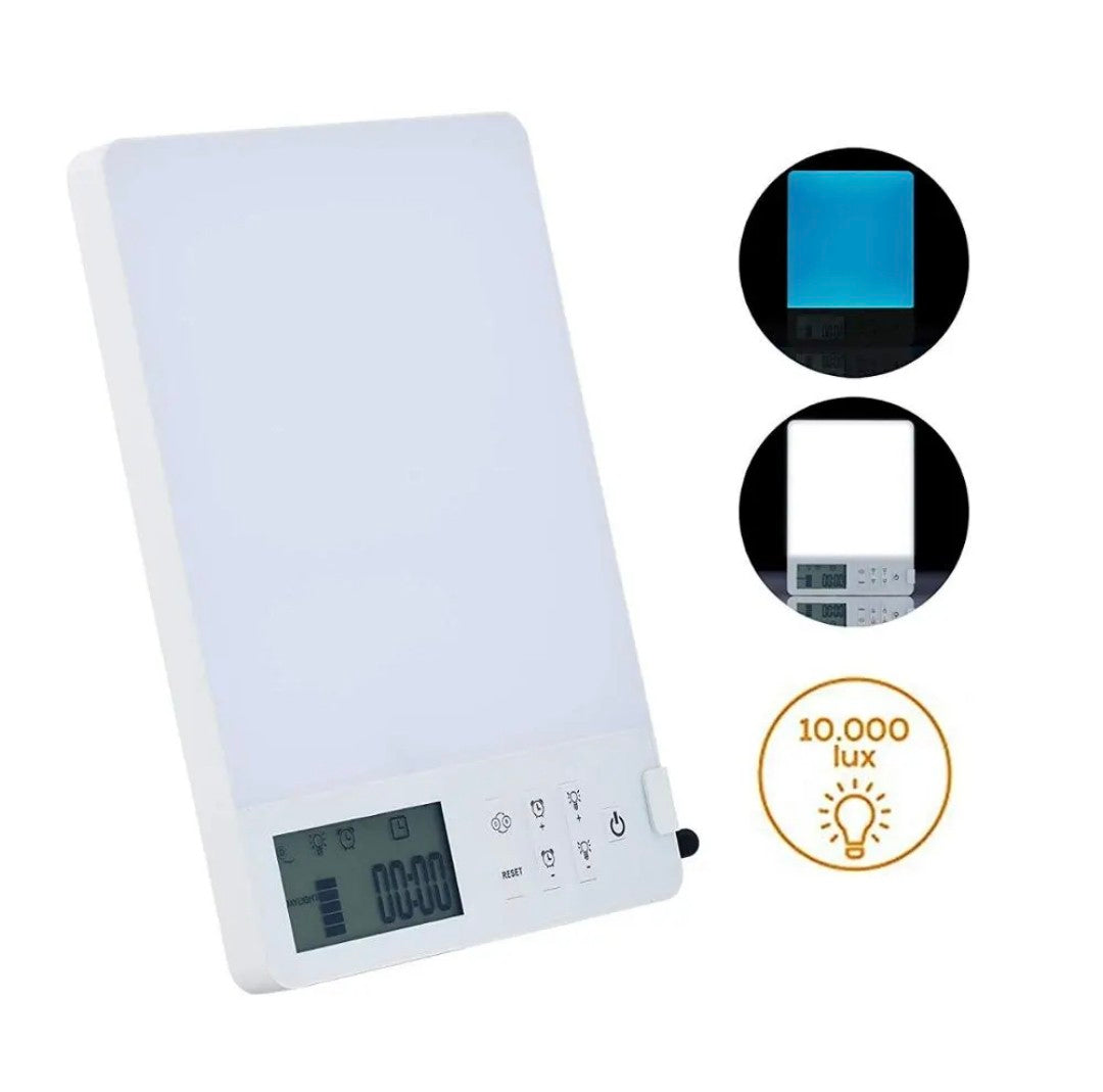 Lampe de luminothérapie lumière blanche et bleue 10000 Lux votre dose de soleil et vitalité 